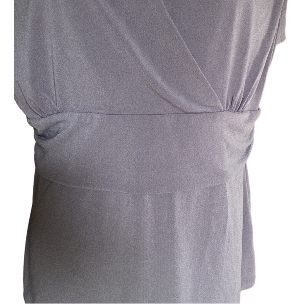 George Stretch Surplice Crossover V-Neck Sleeveless Top in Lavender Purple - Picture 7 of 12